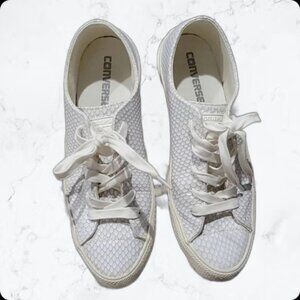 Converse All Star sneakers, size 7, white snakeskin pattern, lightly used